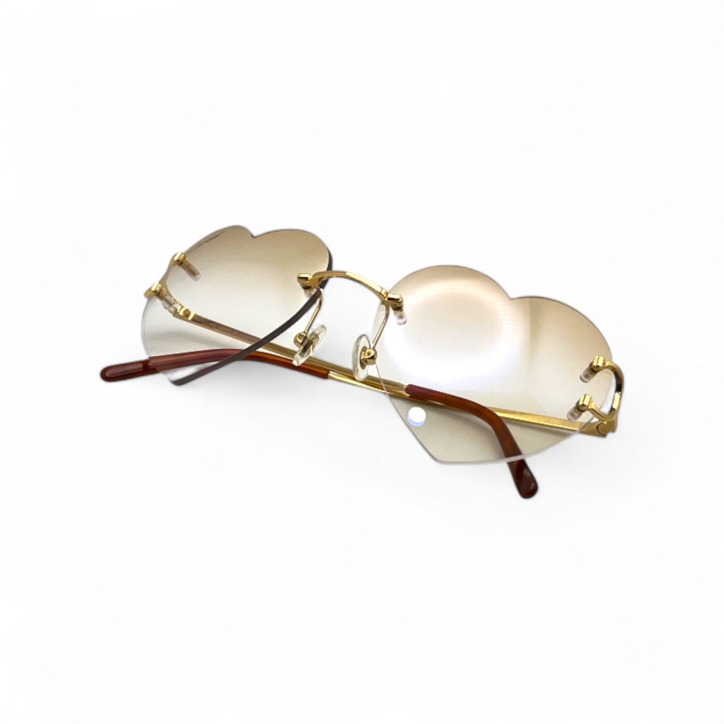 Big C Decor - Gold Wires Sunglasses w/ Hennessy Brown Lenses (2000s) - Luxury Optical