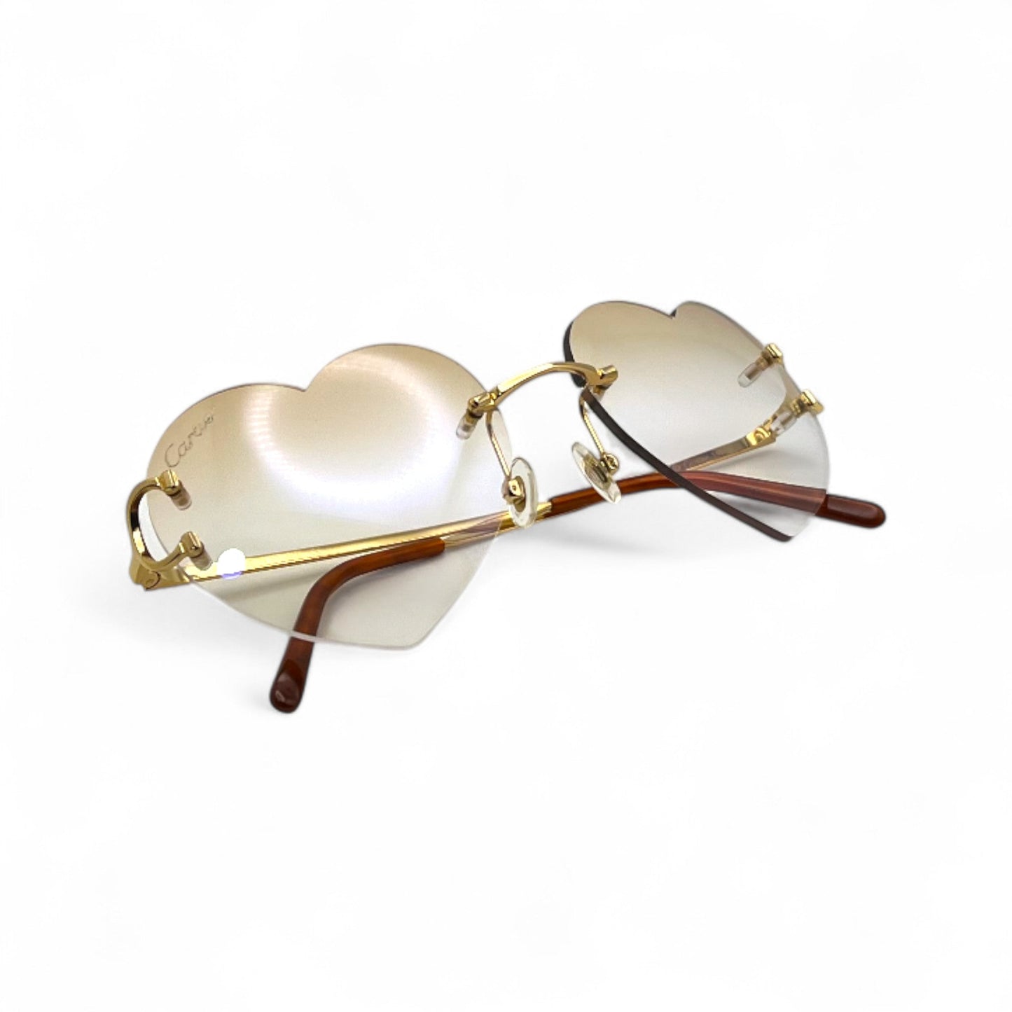 Big C Decor - Gold Wires Sunglasses w/ Hennessy Brown Lenses (2000s) - Luxury Optical