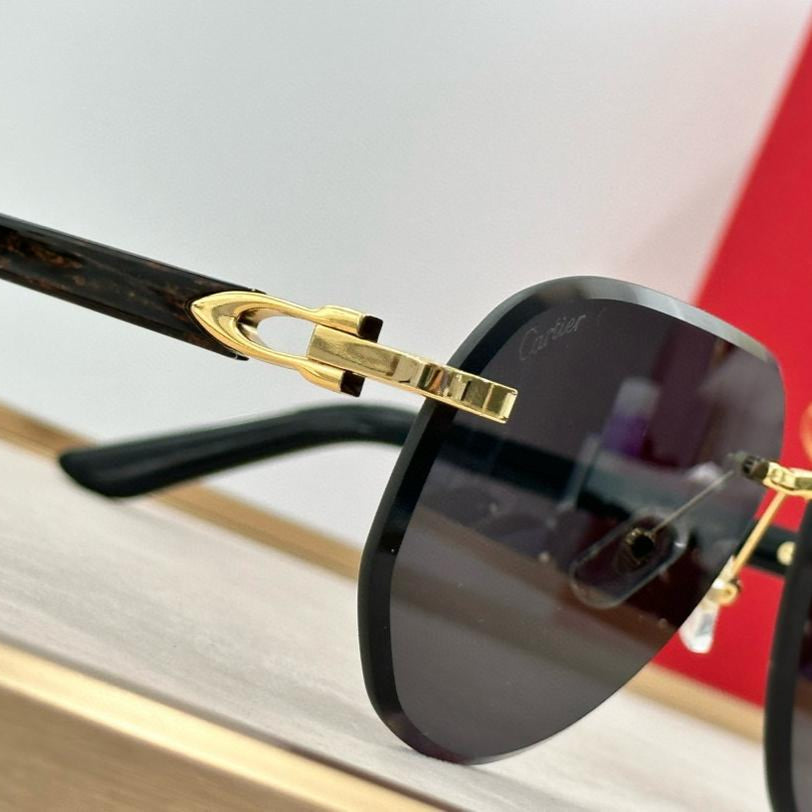 Decor C Acetate Marble Pilot Lenses - Dark Green Swirls Temples - Luxury Optical