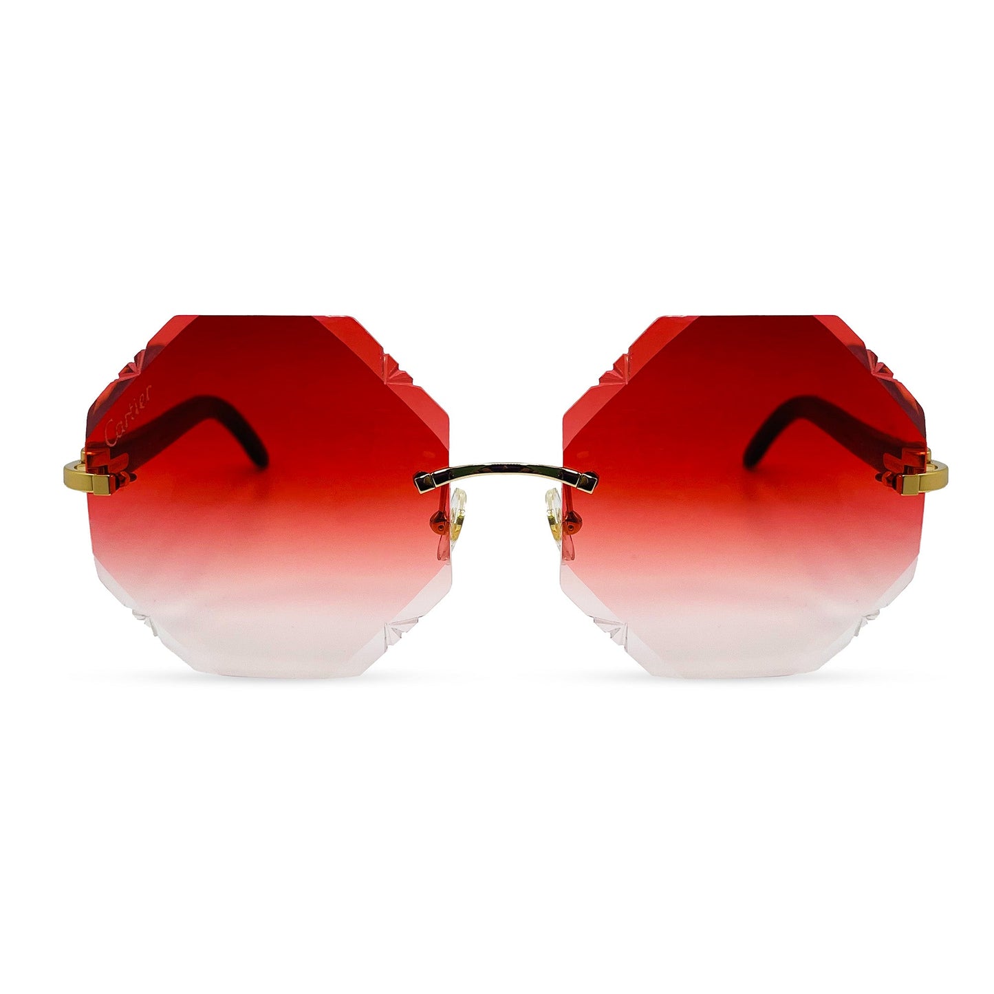 C Decor Buffs (Diamond Cut) - Silver White Genuine Horn Sunglasses (2020s) - Luxury Optical