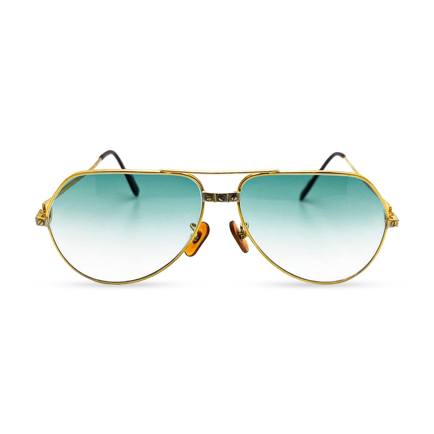 Authentic Cartier Santos (Vintage Aviators) - Gold Wires Sunglasses (Screw Bridge)