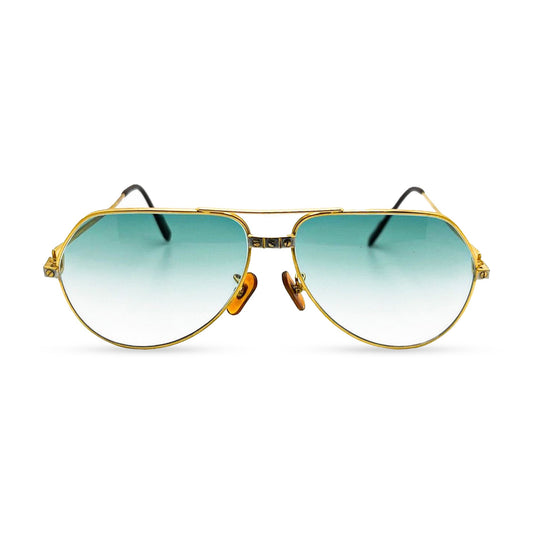 Authentic Cartier Santos (Vintage Aviators) - Gold Wires Sunglasses (Screw Bridge)