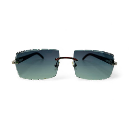 C Decor Buffs (Diamond Cut) - Silver White Genuine Horn Sunglasses (2020s) - Luxury Optical