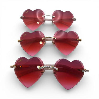 C Decor Sunglasses - 56-19 Custom Hearts Composite Marbles w/ Diamond Set (2026)