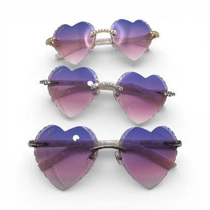 C Decor Sunglasses - 56-19 Custom Hearts Composite Marbles w/ Diamond Set (2026)