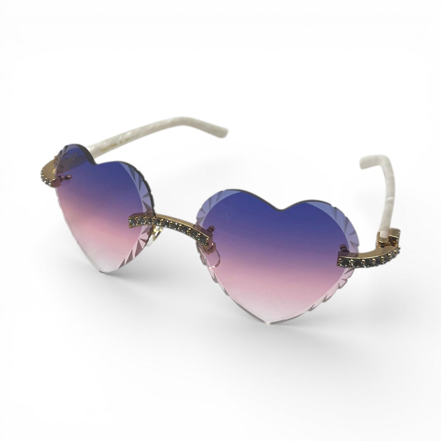 C Decor Sunglasses - 56-19 Custom Hearts Composite Marbles w/ Diamond Set (2026)