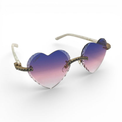 C Decor Sunglasses - 56-19 Custom Hearts Composite Marbles w/ Diamond Set (2026)