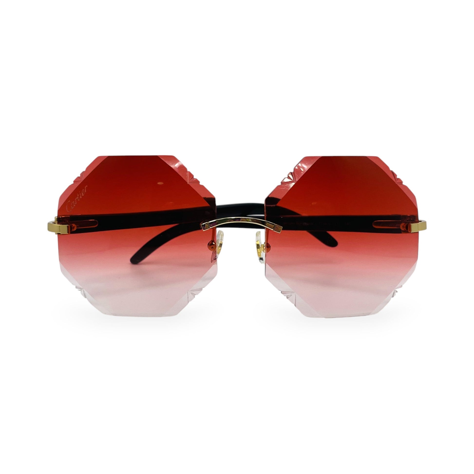 C Decor Buffs (Diamond Cut) - Silver White Genuine Horn Sunglasses (2020s) - Luxury Optical