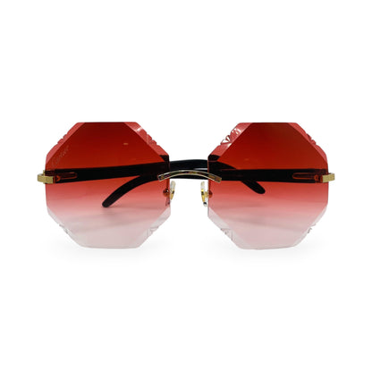 C Decor Buffs (Diamond Cut) - Silver White Genuine Horn Sunglasses (2020s) - Luxury Optical