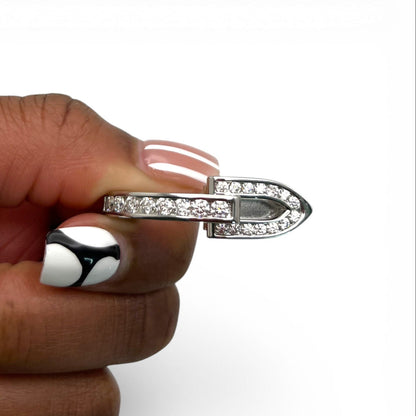 C Decor Moissanite Diamonds Round Channel Set - Silver