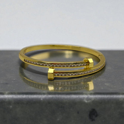 Diamond Nail Bracelet - Gold