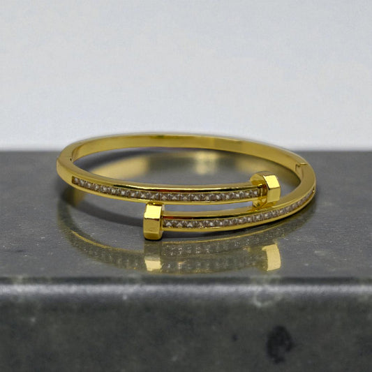 Diamond Nail Bracelet - Gold