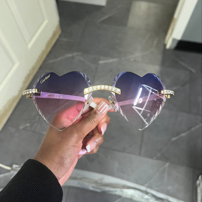 C Decor Sunglasses - 56-19 Custom Hearts Composite Marbles w/ Diamond Set (2026)