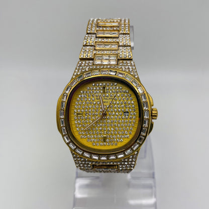 Combo - Big C - Gold Wires w/ Diamonds Set + PP Yellow Gold (Iced Out)