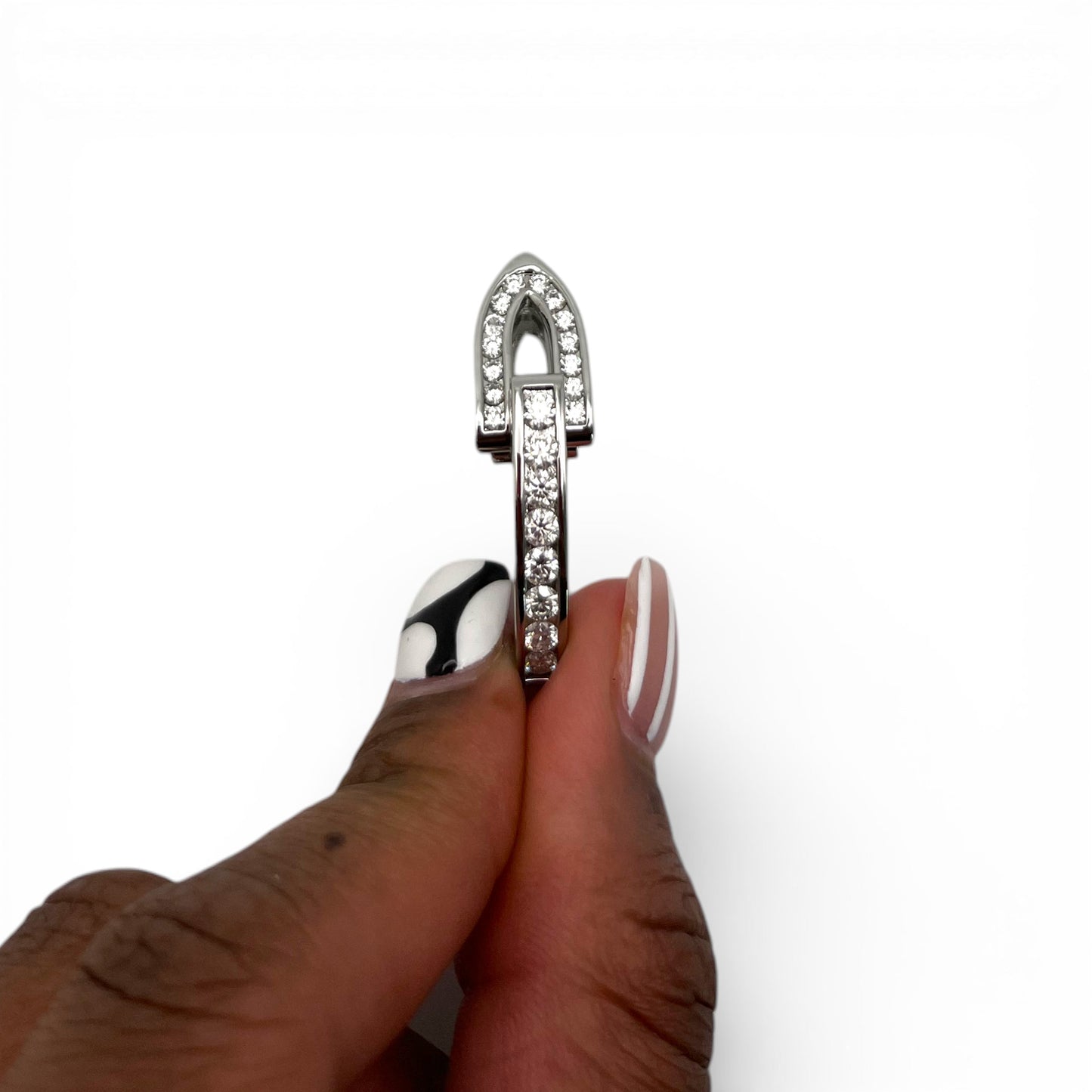 C Decor Moissanite Diamonds Round Channel Set - Silver