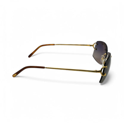 CT0008RS Authentic Cartier Big C - Gold Wires Sunglasses w/ Dark Gray to Tan Gradient Lenses (2010s)