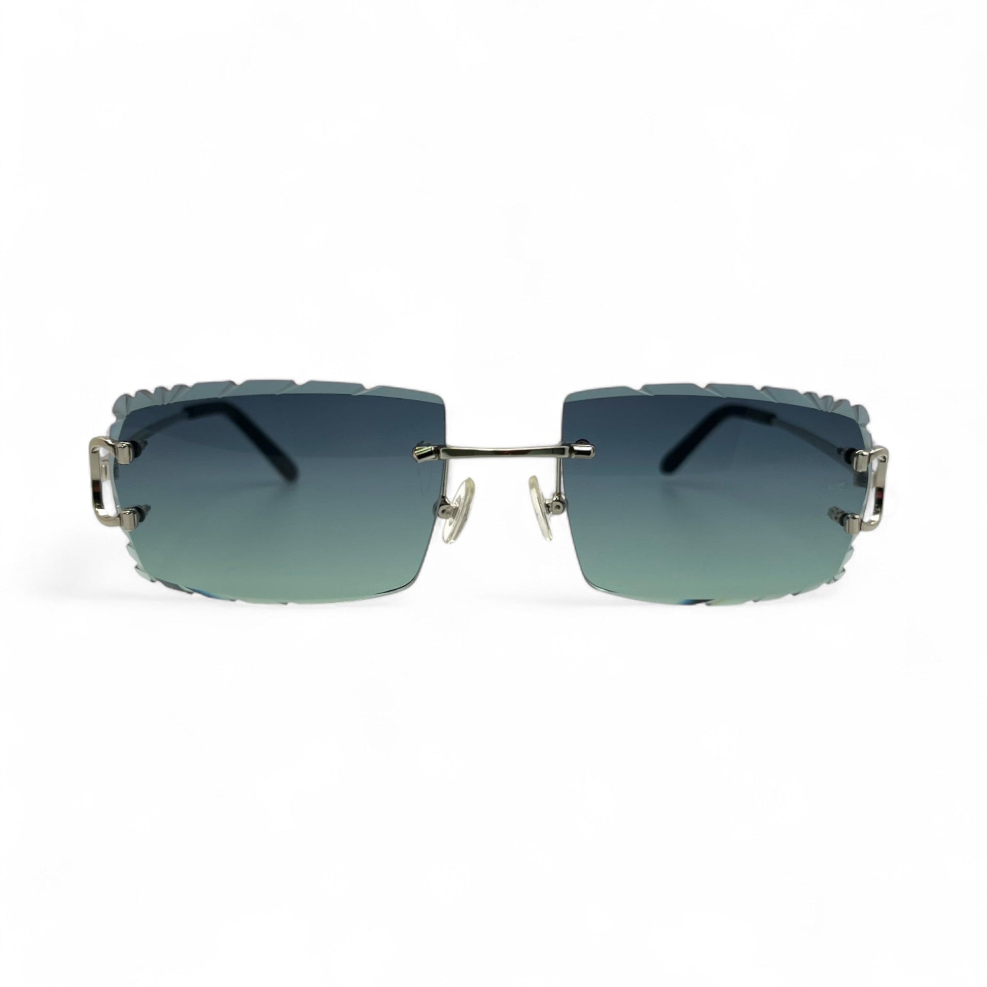 Big C Decor (Diamond Cut) - Silver Wires Sunglasses w/ Custom Lenses (2020s) - Luxury Optical