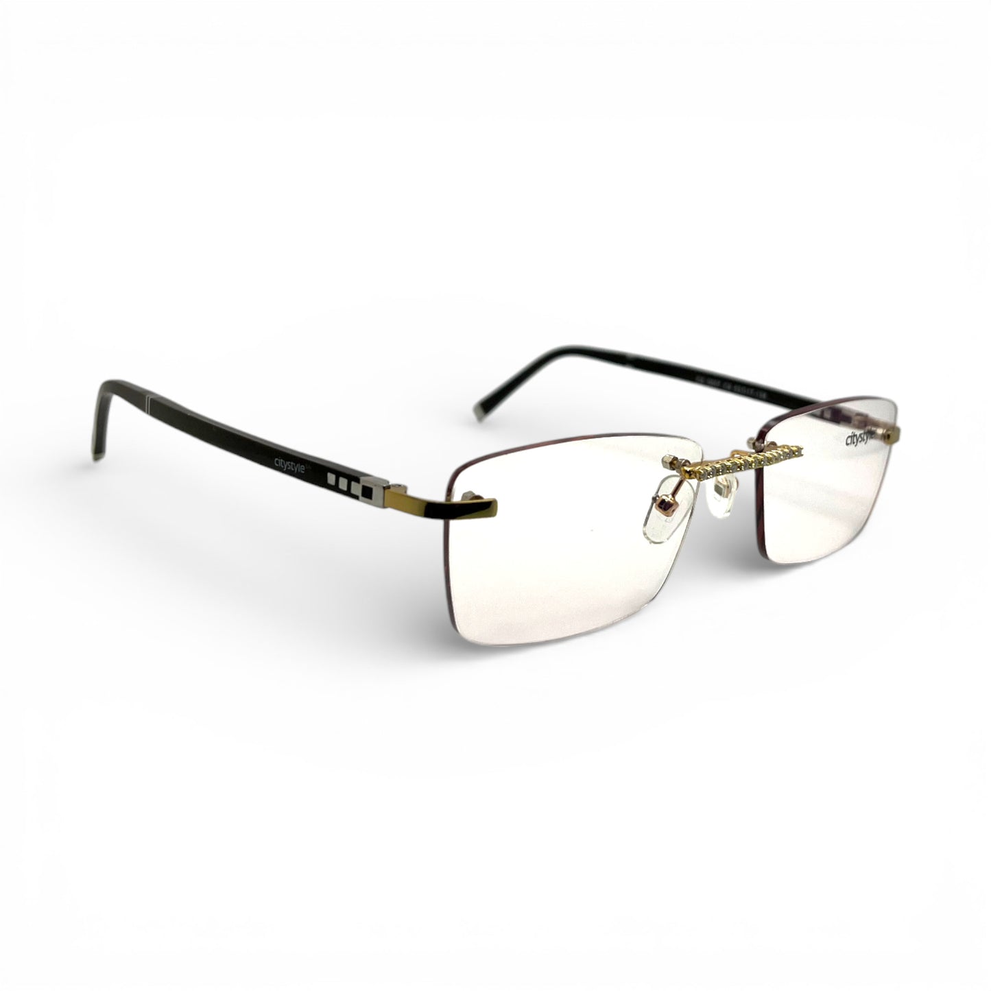 CityStyle™ 007 (Iced) - Gold Black Marbles w/ Moissanite Bridge