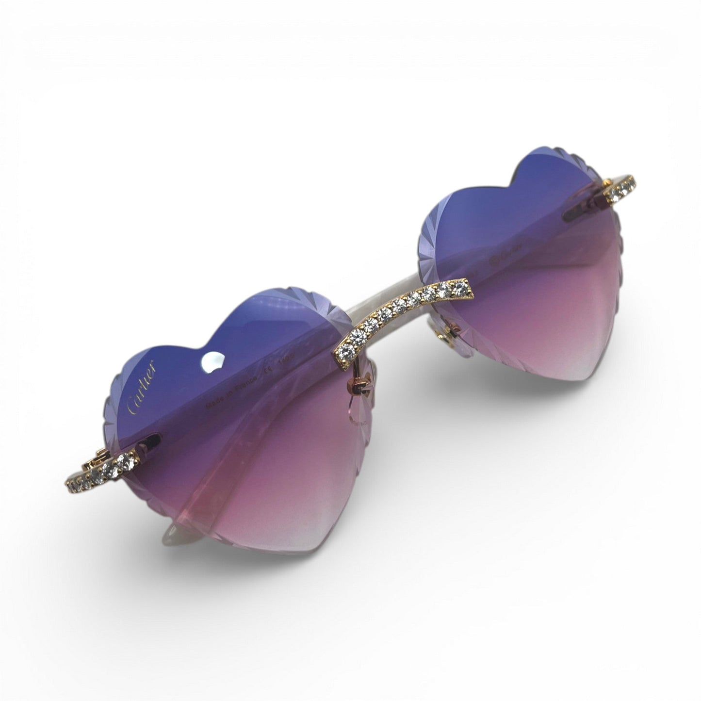 C Decor Sunglasses - 56-19 Custom Hearts Composite Marbles w/ Diamond Set (2026)