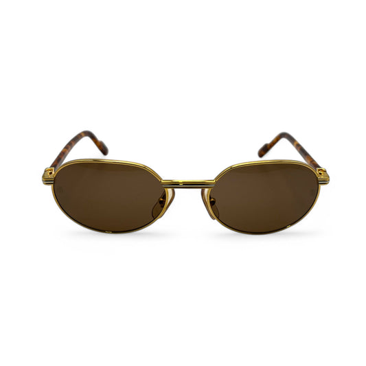 Authentic Cartier Lueur - Gold Tortoise Acetate Sunglasses w/ Brown Lenses (90s)