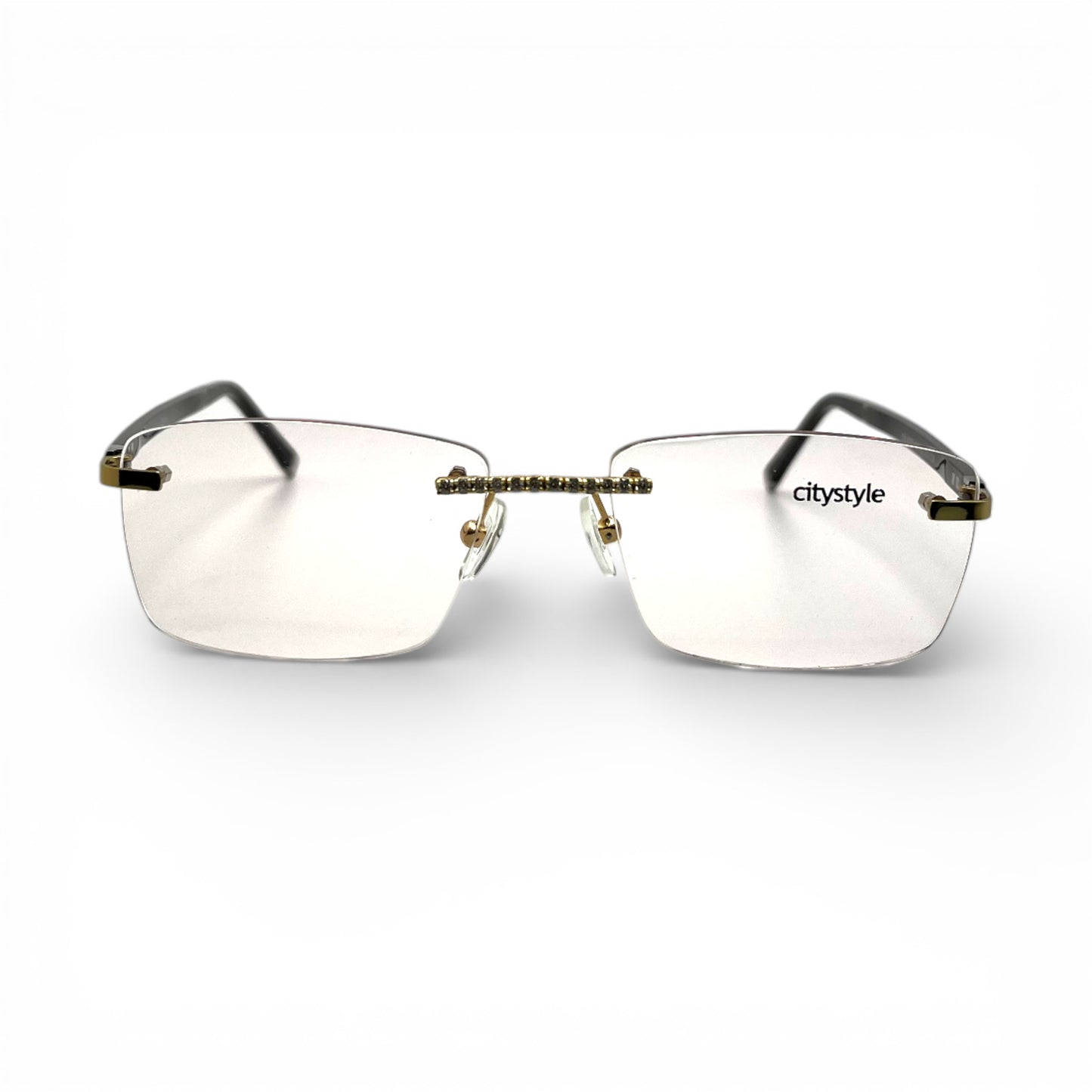 CityStyle™ 007 (Iced) - Gold Black Marbles w/ Moissanite Bridge