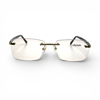 CityStyle™ 007 (Iced) - Gold Black Marbles w/ Moissanite Bridge