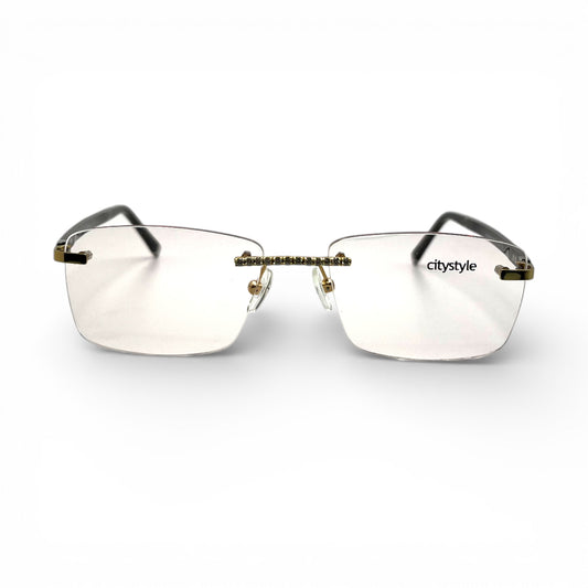 CityStyle™ 007 (Iced) - Gold Black Marbles w/ Moissanite Bridge