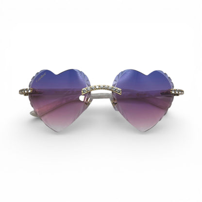 C Decor Sunglasses - 56-19 Custom Hearts Composite Marbles w/ Diamond Set (2026)