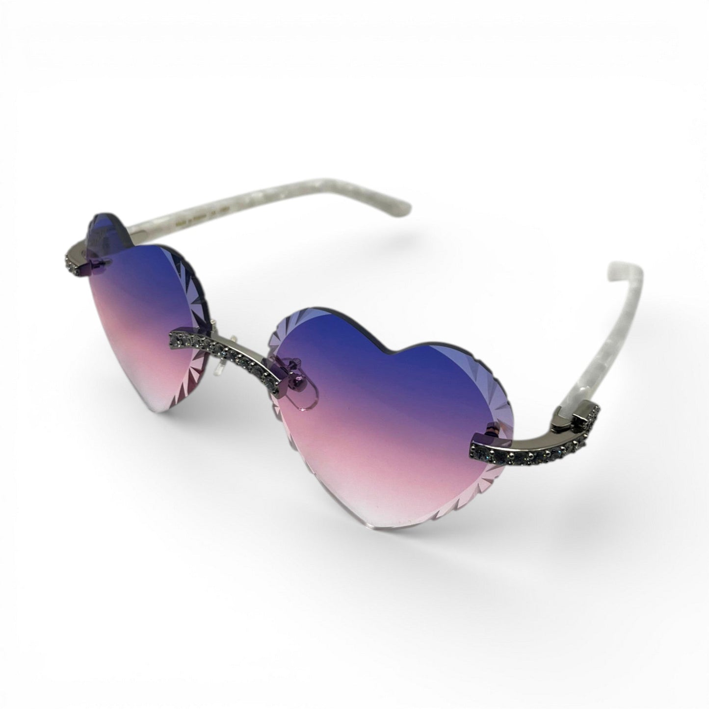 C Decor Sunglasses - 56-19 Custom Hearts Composite Marbles w/ Diamond Set (2026)