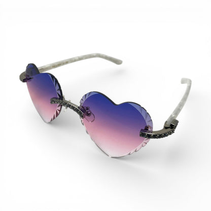 C Decor Sunglasses - 56-19 Custom Hearts Composite Marbles w/ Diamond Set (2026)