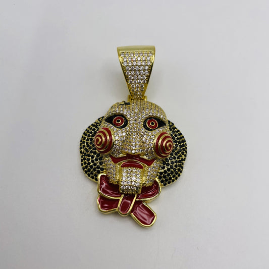 Jigsaw Pendant - Gold w/ CZ Diamonds