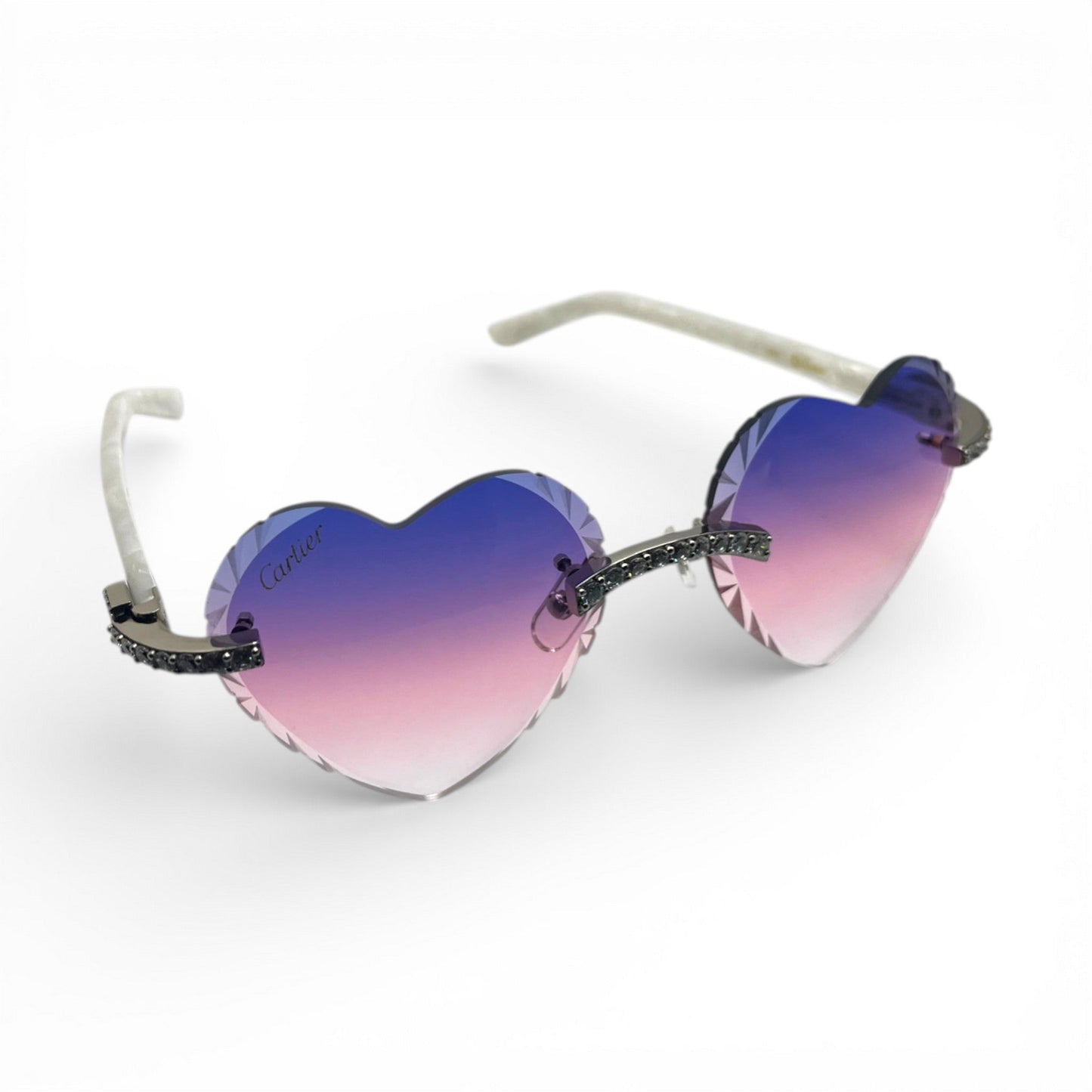 C Decor Sunglasses - 56-19 Custom Hearts Composite Marbles w/ Diamond Set (2026)