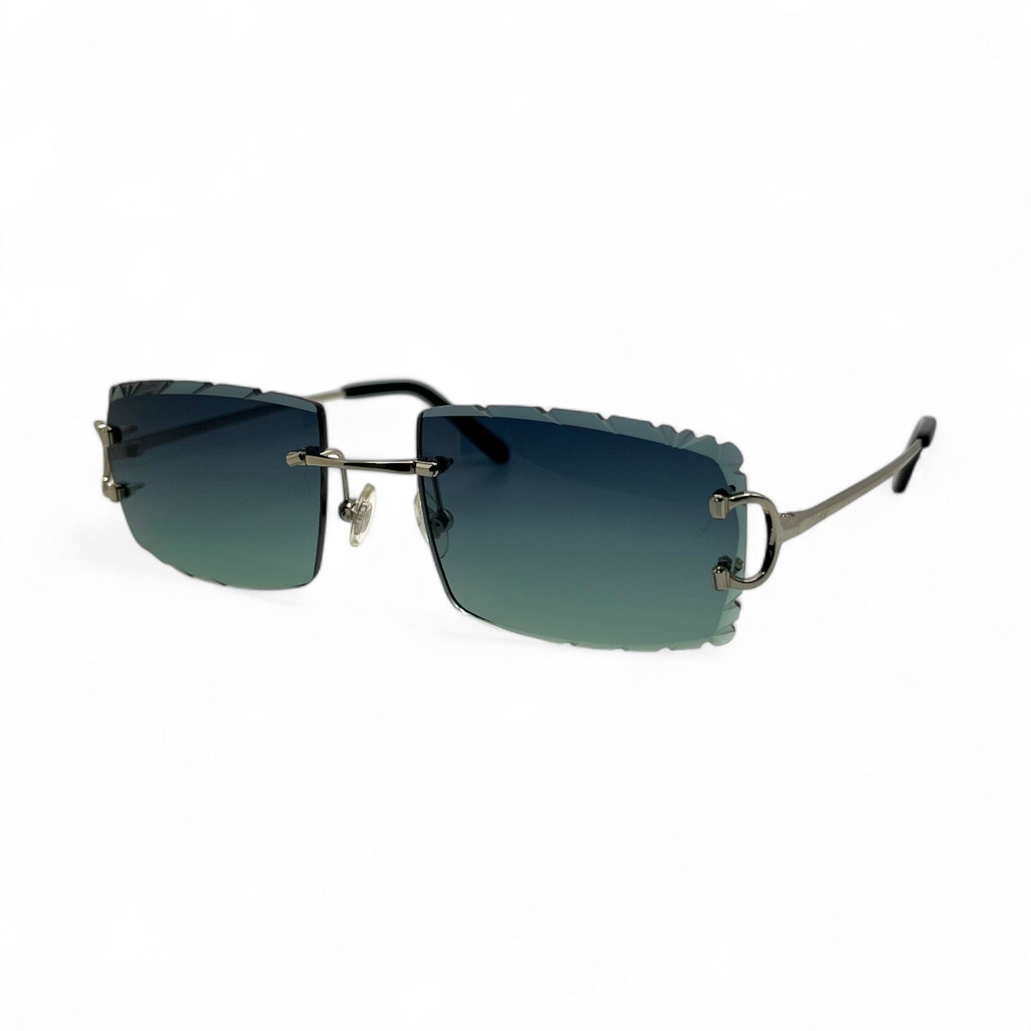 Big C Decor (Diamond Cut) - Silver Wires Sunglasses w/ Custom Lenses (2020s) - Luxury Optical