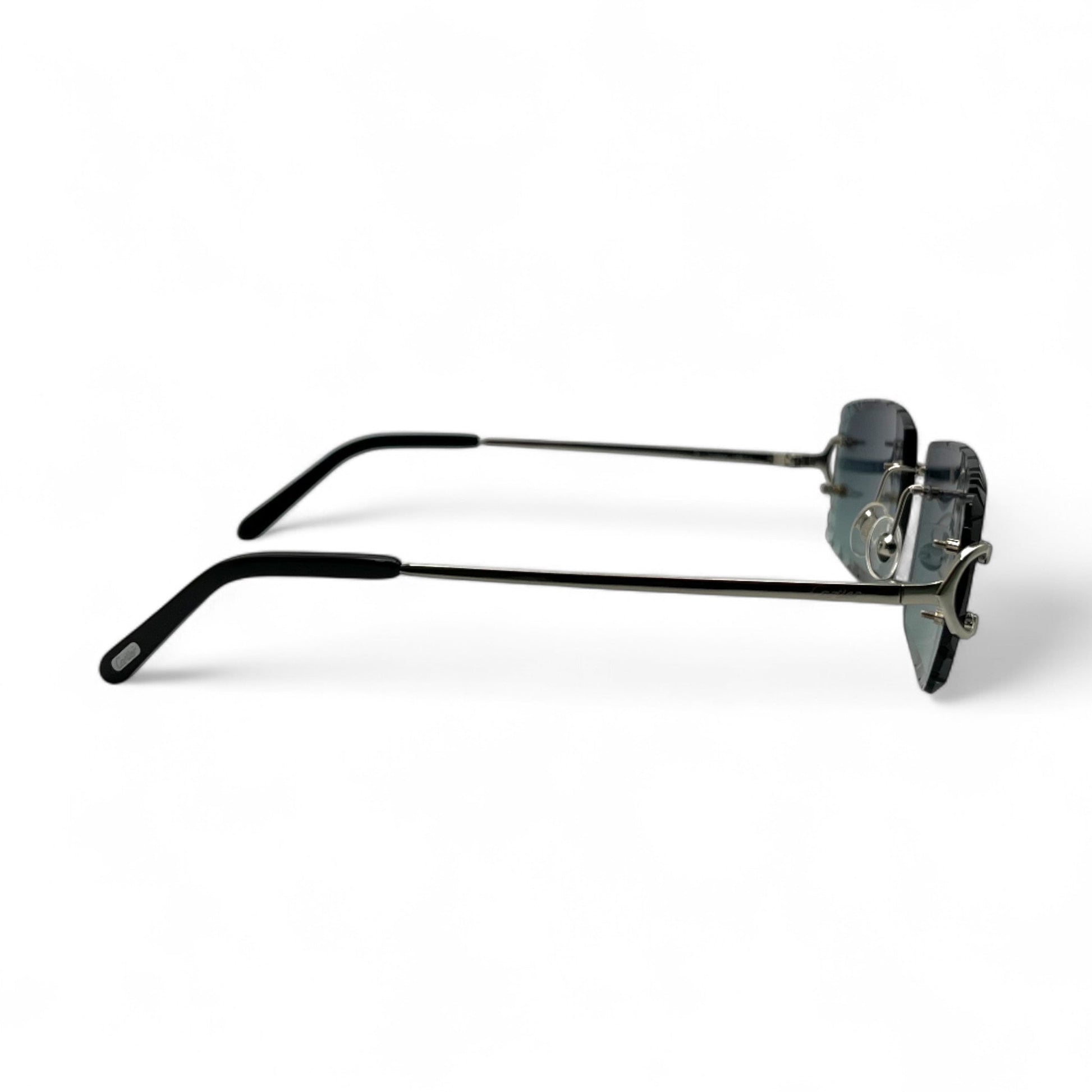 Big C Decor (Diamond Cut) - Silver Wires Sunglasses w/ Custom Lenses (2020s) - Luxury Optical
