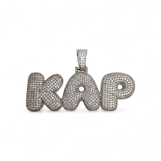 KAP Bubble Pendant - Stainless Steel w/ CZ Diamonds