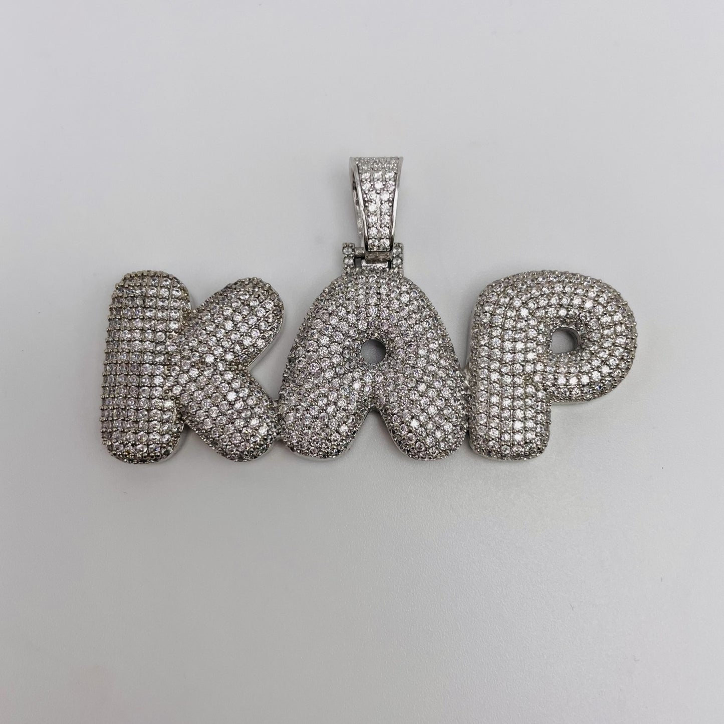 KAP Bubble Pendant - Stainless Steel w/ CZ Diamonds