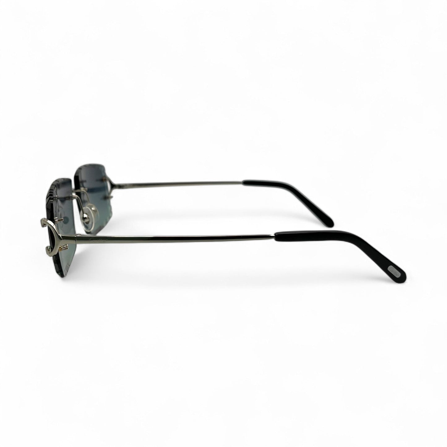 Big C Decor (Diamond Cut) - Silver Wires Sunglasses w/ Custom Lenses (2020s) - Luxury Optical