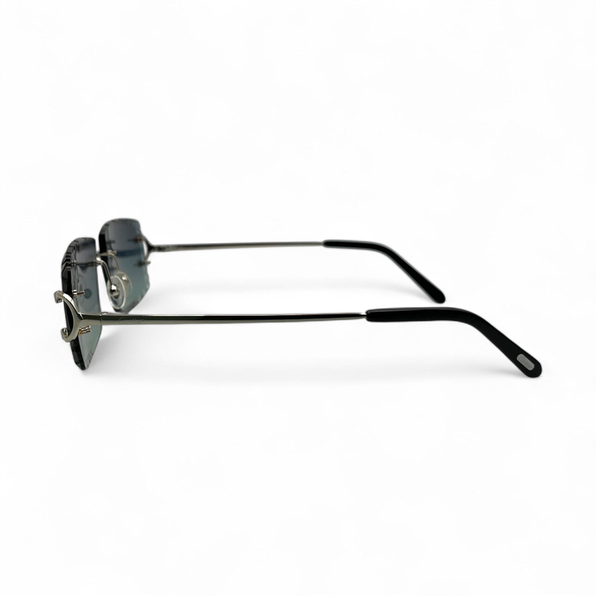 Big C Decor (Diamond Cut) - Silver Wires Sunglasses w/ Custom Lenses (2020s) - Luxury Optical