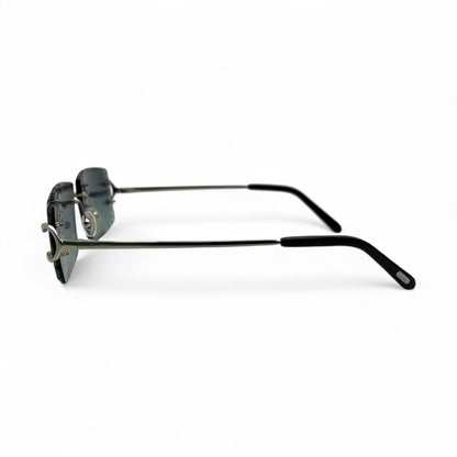 Big C Decor (Diamond Cut) - Silver Wires Sunglasses w/ Custom Lenses (2020s) - Luxury Optical