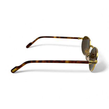 Authentic Cartier Lueur - Gold Tortoise Acetate Sunglasses w/ Brown Lenses (90s)