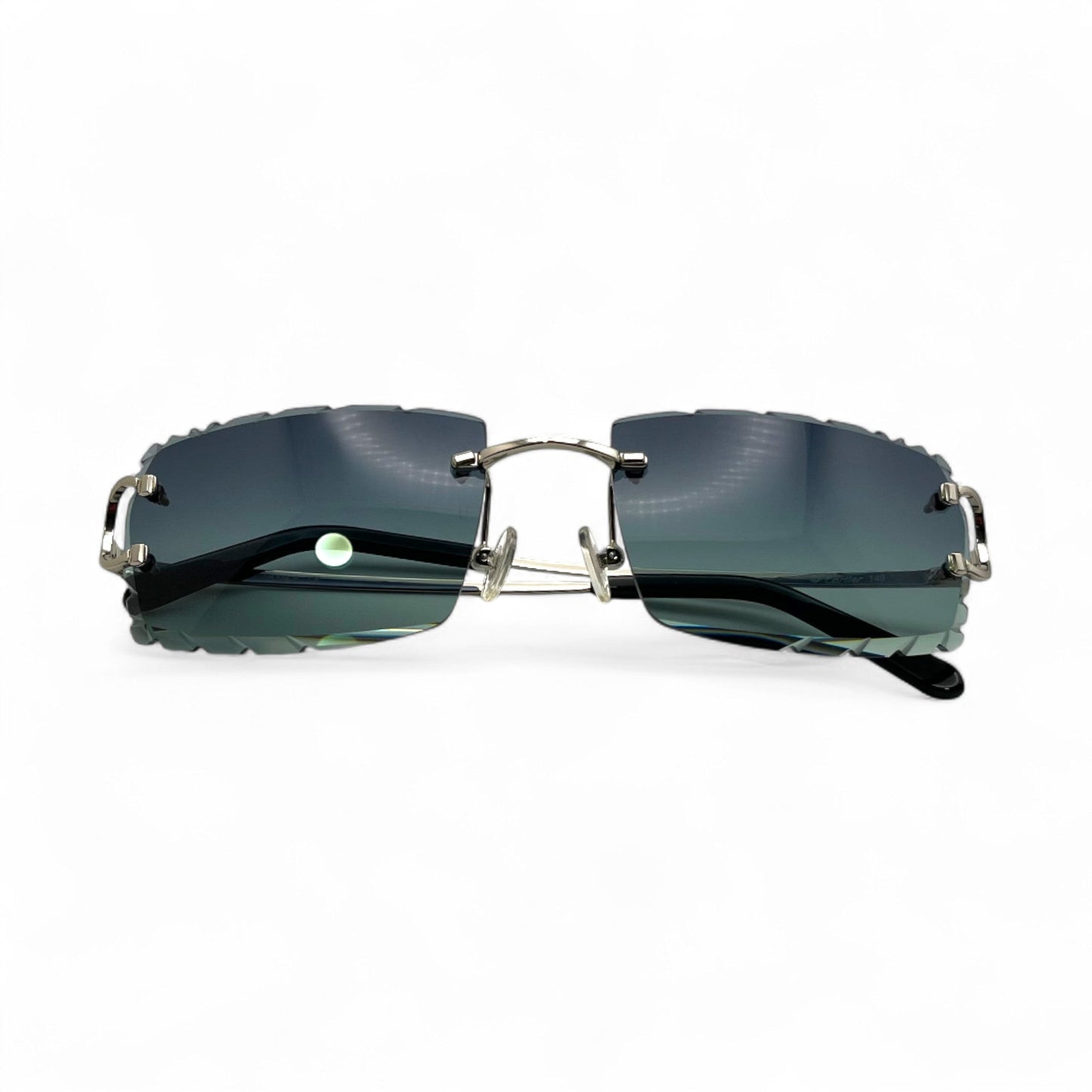 Big C Decor (Diamond Cut) - Silver Wires Sunglasses w/ Custom Lenses (2020s) - Luxury Optical