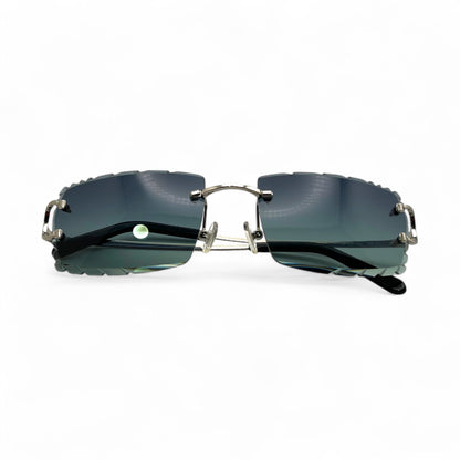 Big C Decor (Diamond Cut) - Silver Wires Sunglasses w/ Custom Lenses (2020s) - Luxury Optical