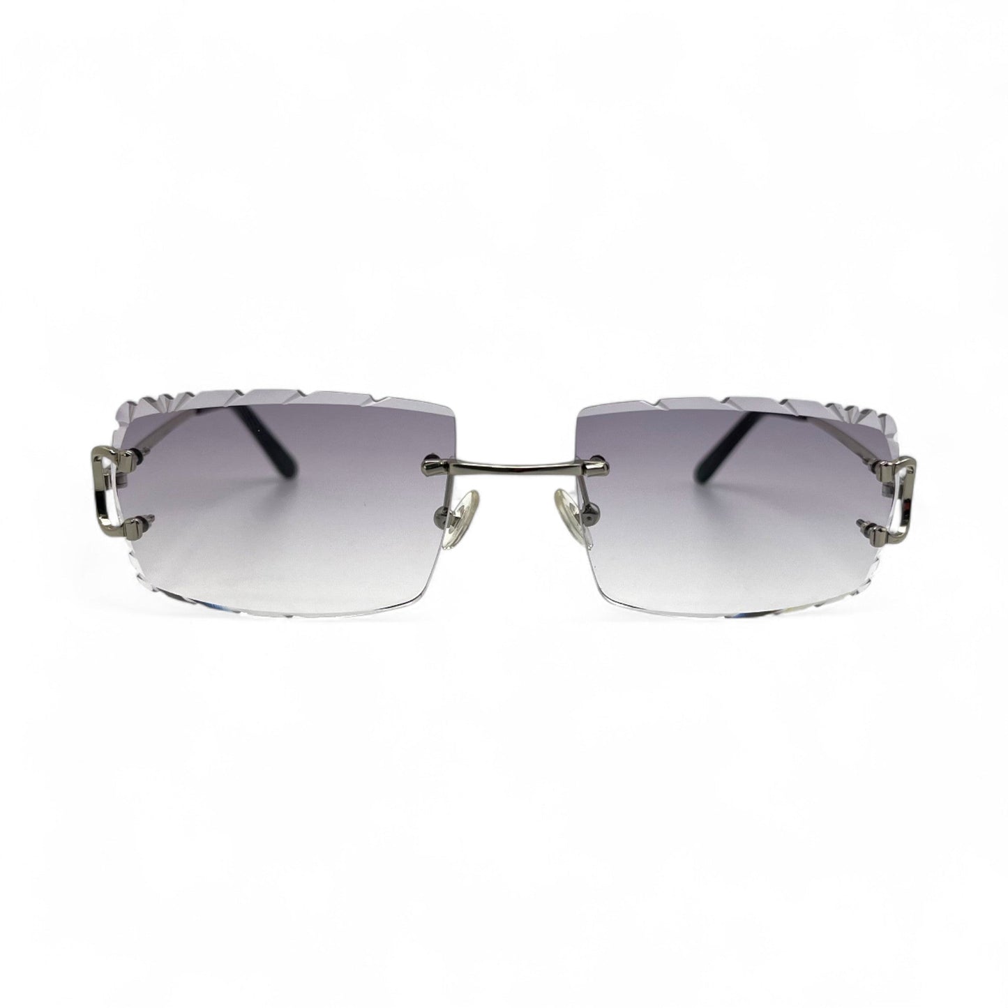 Big C Decor (Diamond Cut) - Silver Wires Sunglasses w/ Custom Lenses (2020s) - Luxury Optical