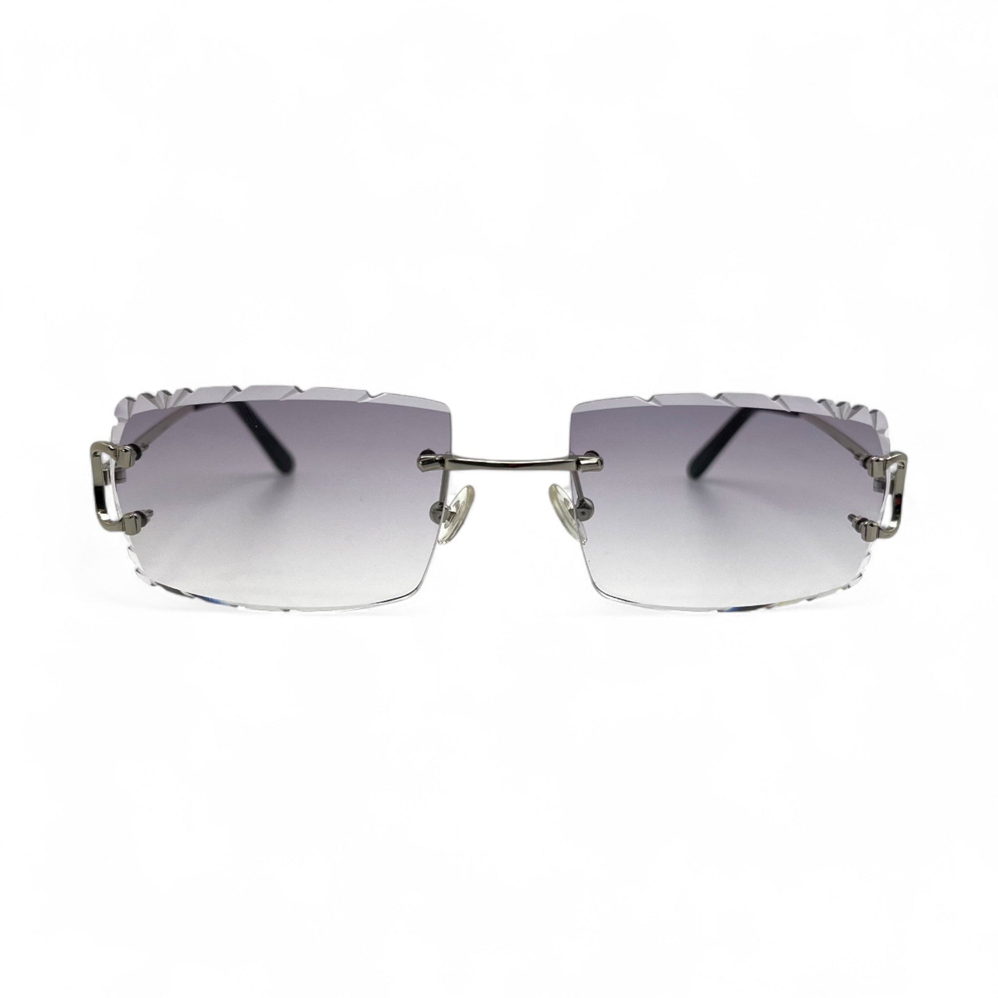 Big C Decor (Diamond Cut) - Silver Wires Sunglasses w/ Custom Lenses (2020s) - Luxury Optical