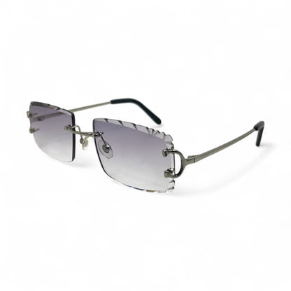 Big C Decor (Diamond Cut) - Silver Wires Sunglasses w/ Custom Lenses (2020s) - Luxury Optical