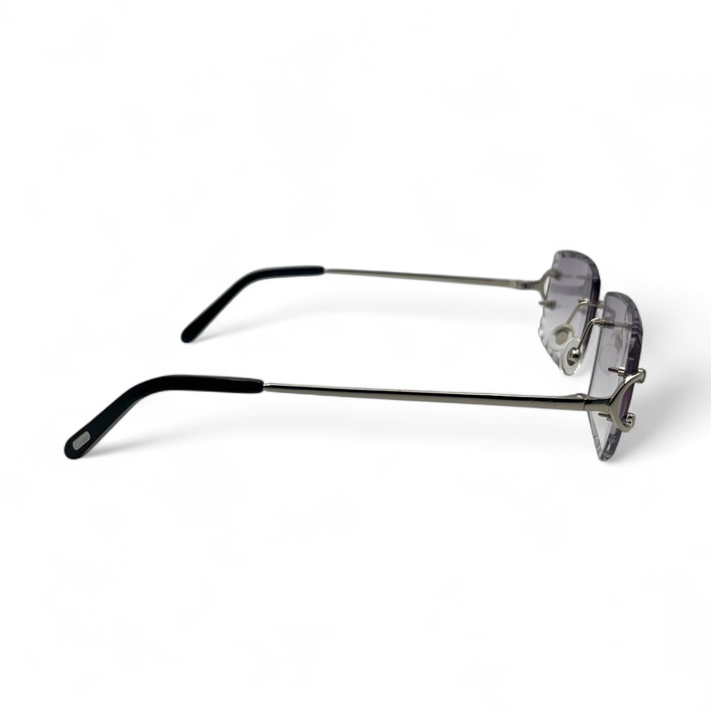 Big C Decor (Diamond Cut) - Silver Wires Sunglasses w/ Custom Lenses (2020s) - Luxury Optical