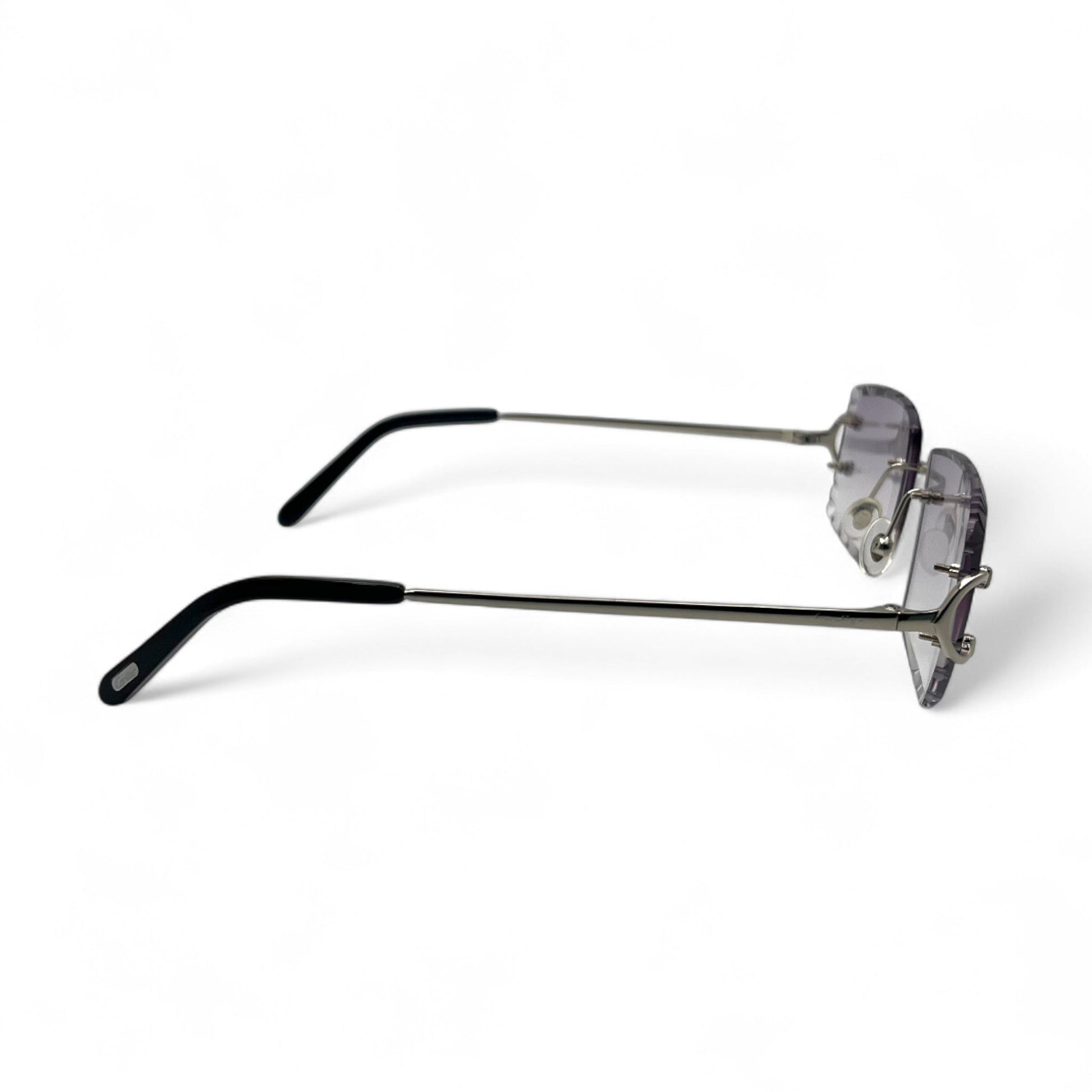 Big C Decor (Diamond Cut) - Silver Wires Sunglasses w/ Custom Lenses (2020s) - Luxury Optical