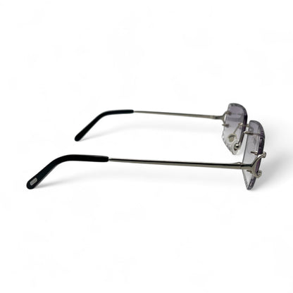 Big C Decor (Diamond Cut) - Silver Wires Sunglasses w/ Custom Lenses (2020s) - Luxury Optical