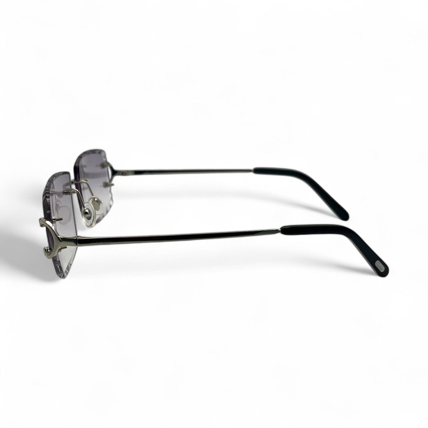 Big C Decor (Diamond Cut) - Silver Wires Sunglasses w/ Custom Lenses (2020s) - Luxury Optical