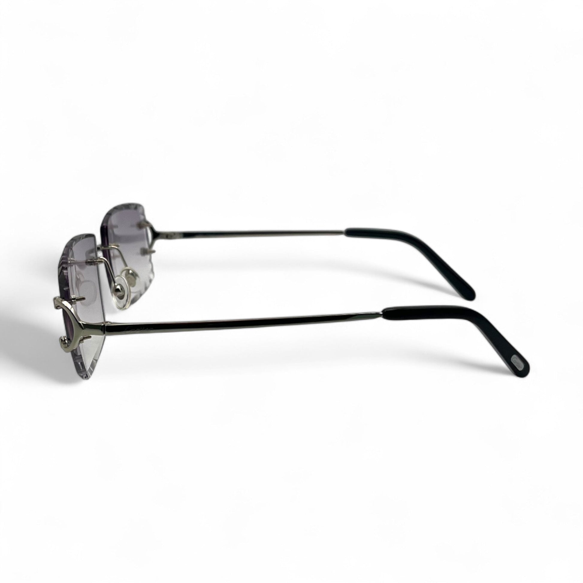 Big C Decor (Diamond Cut) - Silver Wires Sunglasses w/ Custom Lenses (2020s) - Luxury Optical